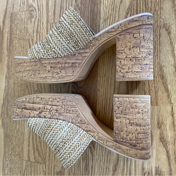 Seychelles Women's Tan Woven Platform Sandals 7 1/2 NEW runs large - Picture 4 of 8